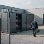 technik przy stacji transformatorowej